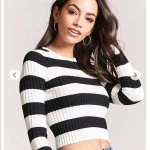Long Sleeve Ribbed Crop Top